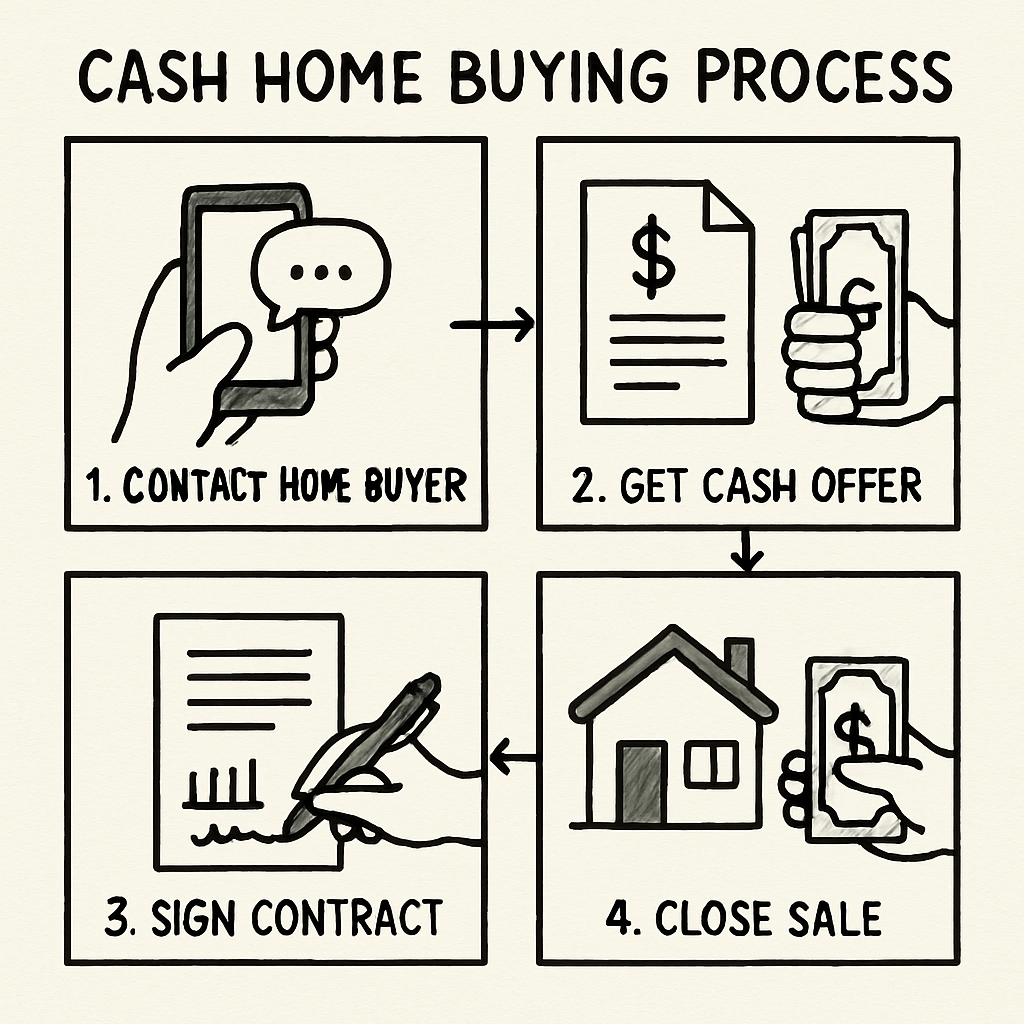 Best companies that buy houses for cash in Northwest Indiana, NW Indiana 2 Step-by-step illustration of the cash home buying process