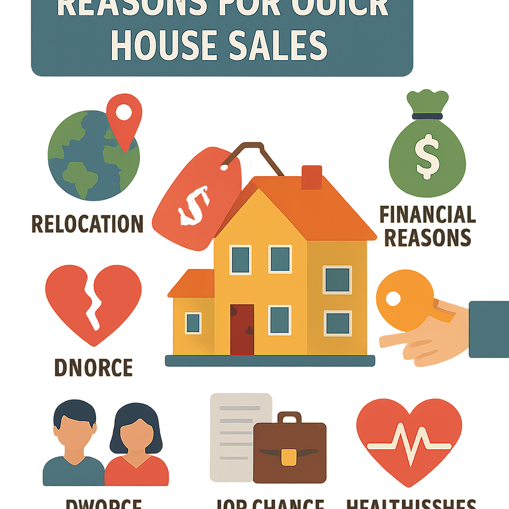 An infographic showing reasons for quick house sales