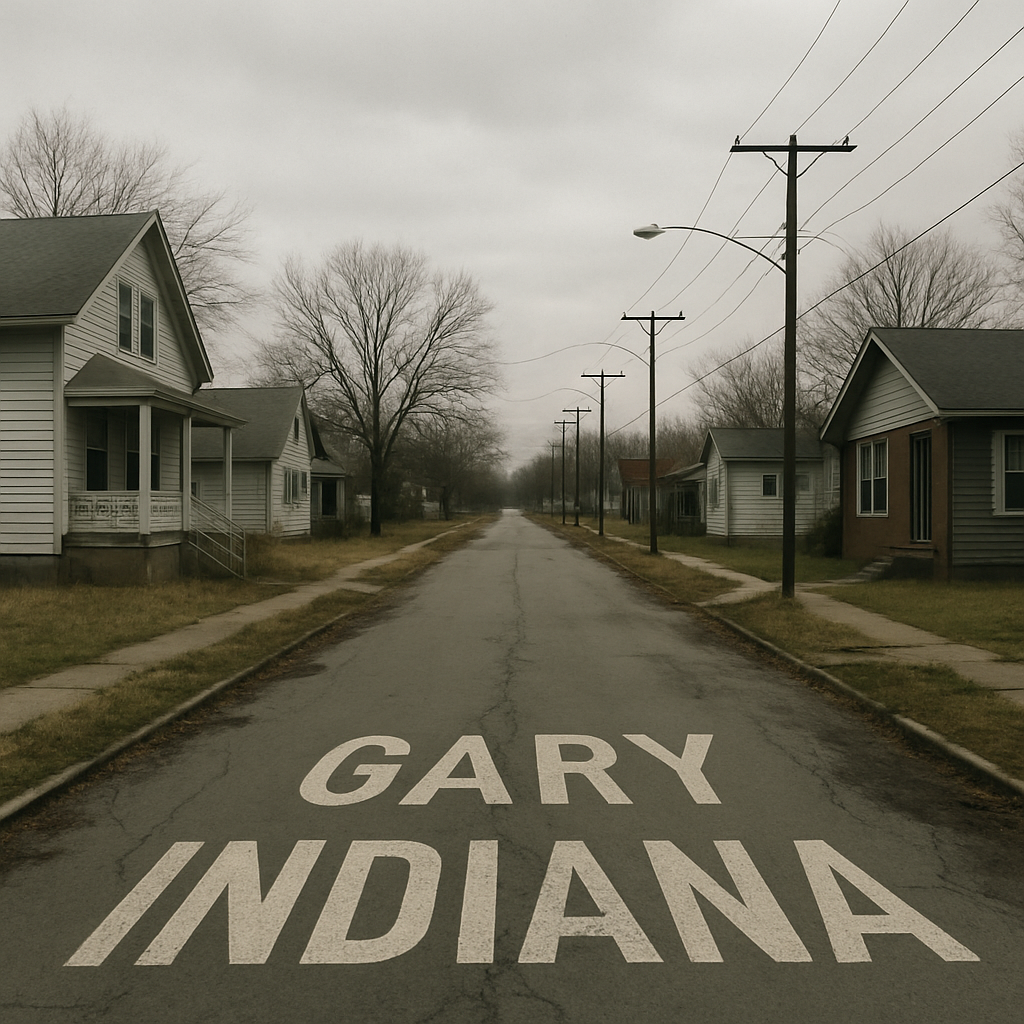 View of a neighborhood in Gary, Indiana